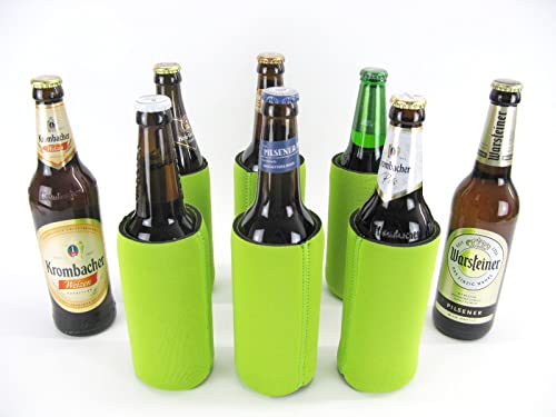 asiahouse24 6X Bierkühler für 0,5L Flaschen in Grün. Getränkekühler- Flaschenkühler für alle genormten Bierflaschen aus 5mm dicken Neopren für Beste Kühlung - Qualitätskühler (0,5L, Grün, 6) von asiahouse24