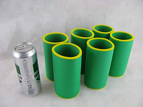 asiahouse24 6er Set Getränkekühler 0,5l Dose - Bierkühler - Neoprenkühler - passgenau ~Dosenkühler~ für alle genormten 0,5l Bierdosen aus hochwertigen 5-6mm starken Neopren (Grün) von asiahouse24