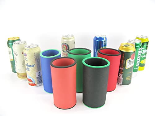 5er Set bunte Mischung Getränkekühler 0,5l Dose - Bierkühler - Neoprenkühler - passgenau ~Dosenkühler~ für alle genormten 0,5l Bierdosen aus hochwertigen 5-6mm starken Neopren (5x bunte Mischung) von asiahouse24