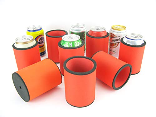 asiahouse24 Getränkekühler - Bierkühler - Dosenkühler für alle genormten 0,33l und 0,5L Getränkedosen aus bestem dicken Neopren für Beste Kühlung (8er Set Dosenkühler Orange, 0,33L) von asiahouse24