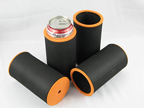asiahouse24 Mit Buntem Rand - 4er Set Schwarz Getränkekühler 0,5l Dosenkühler - Bierkühler - Neoprenkühler für alle genormten 0,5l Bierdosen aus hochwertigen 5-6mm starken Neopren asiahouse24 Mit Buntem Rand - 4er Set Schwarz Getränkekühler 0,5l Dosenkühler - Bierkühler - Neoprenkühler für alle genormten 0,5l Bierdosen aus hochwertigen 5-6mm starken Neopren von asiahouse24