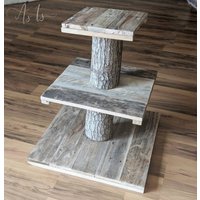3-stöckiger Cupcake-ständer Aus Altholz von asisdesignsshop