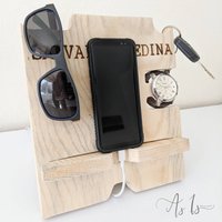 Personalisierter Zubehörhalter, Benutzerdefinierter Telefonständer, Daddy Caddy, Ladestation, Schreibtischorganisator, Geschenk Für Ihn von asisdesignsshop