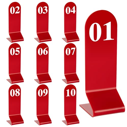 Aspire 10 Stück Tischnummern 1-10, Acryl Tischkarten Tischnummern Halter Zelt Doppelseitige Tischzahlen für Restaurant von aspire