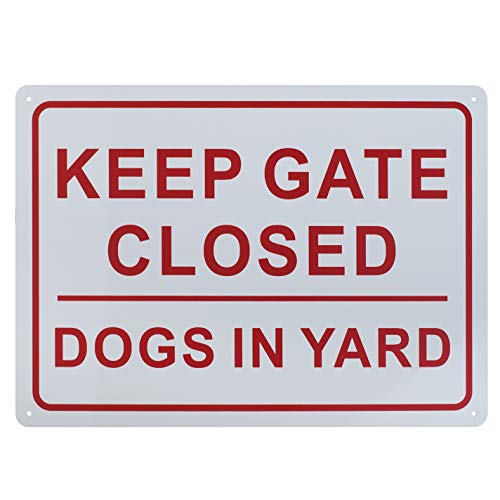 aspire Schild Keep Gate Closed Dogs in Yard, für Innen- und Außenbereich, Keep Gate Closed/1pcs, 10" W x 14" L von aspire