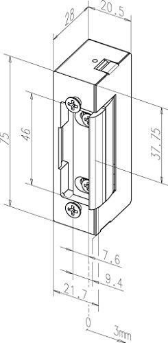 Elektro-Türöffner o.Schließbl.17 12 V DC 100% ED Stand.DIN L/R m.FaFix von ASSA ABLOY