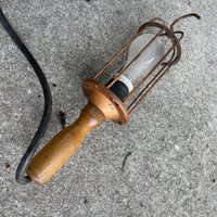 Industrielle Aufgabe Licht/Holzgriff Trouble Light Arbeitslicht Industrielle Aufgabe Licht/Holzgriff Trouble Light Arbeitslicht von assemblage333