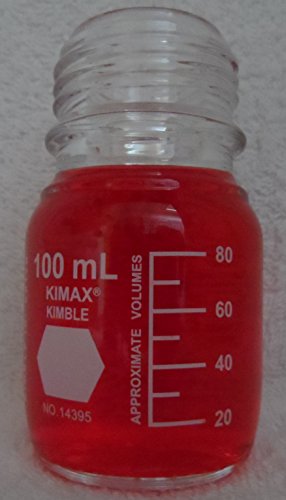Laborflasche, Simax/Kimax, Boro 3.3, mit Verschluß und Ausgießring, PP,GL45 (100 ml) von assistent11