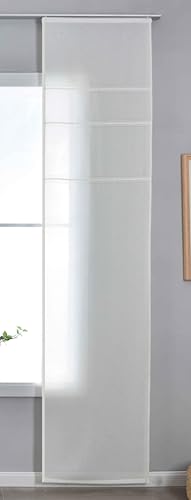 Astek Halbtransparente Schiebegardine mit Paneelwagen HxB 245x60 cm Natur »Leipzig« Kettenmuster lichtdurchlässig Elegante Struktur 202450P von astek