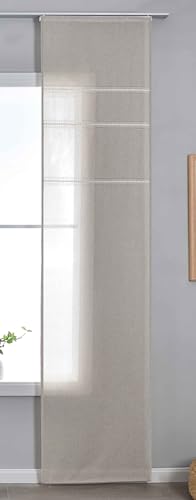 Astek Halbtransparente Schiebegardine mit Paneelwagen HxB 245x60 cm Taupe »Leipzig« Kettenmuster lichtdurchlässig Elegante Struktur 202450P von astek