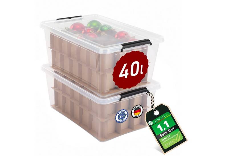 astor24 Aufbewahrungsbox 2er Aufbewahrungsbox Weihnachten Christmasbox Christbaumschmuck Weihna (Weihnachtsbox, 2 St., Lagerbox), Regalbox Kiste von astor24
