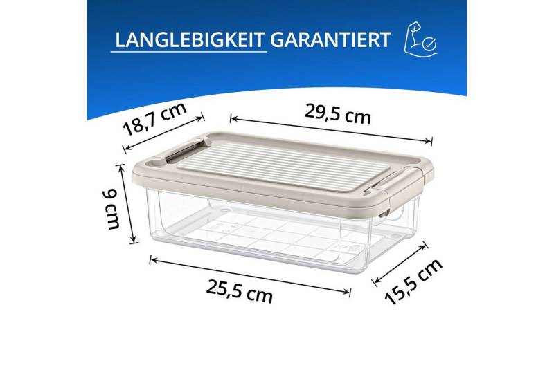 astor24 Aufbewahrungsbox Aufbewahrungsbox Deckel Kunststoffbox Stapelbox Regalbox Lagerbox (Spielzeugbox, 3 St), Regalbox Kiste von astor24