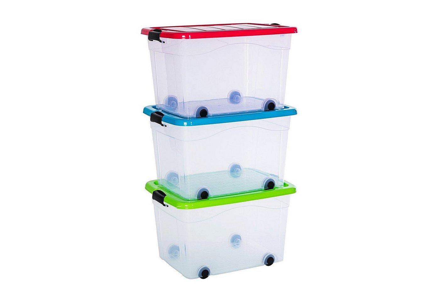 astor24 Aufbewahrungsbox Kunststoffboxen mit Deckel Transportbox Schuhbox (Spielzeugbox, 3 St., Lagerbox), Aufbewahrungsbox Deckel Kunststoffbox Stapelbox Lagerbox Transparent Regalbox von astor24