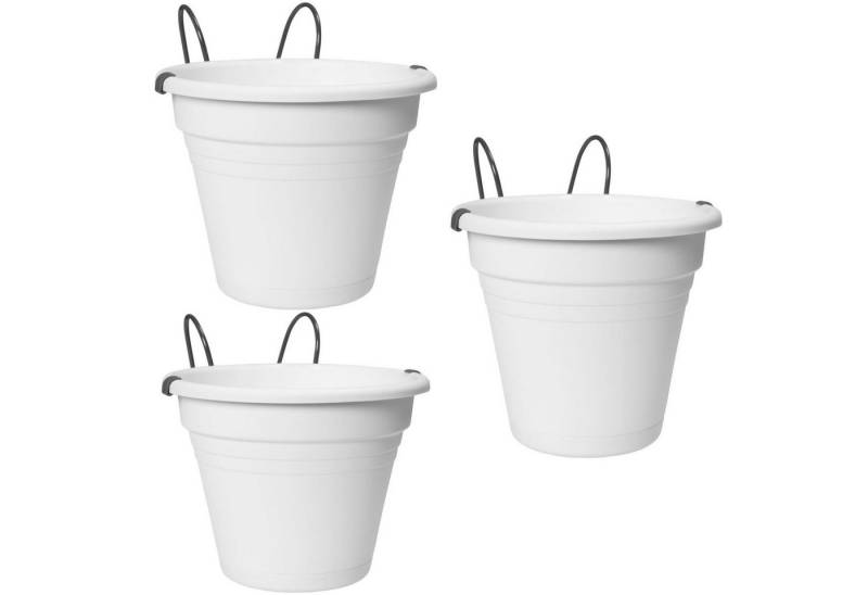 astor24 Blumentopf 3 x Hängetopf Kunststoff (Blumentopf Garten Balkon Blumen Topf Kräutertopf Geländertopf), wählbar von Astor24