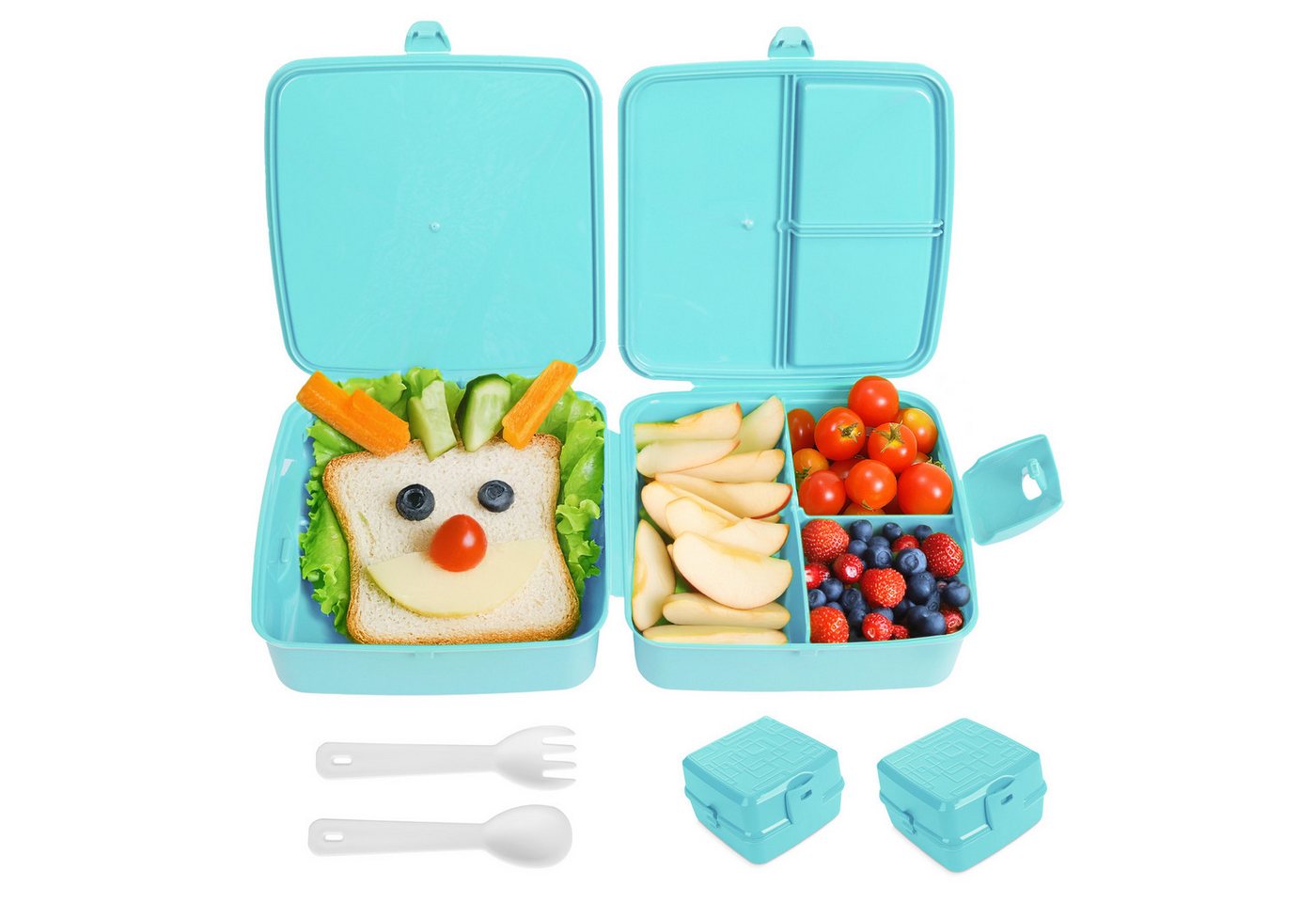 astor24 Blumentopf 2 x Brotdose Kinder Lunchbox Brotbox Bento Box Jausenbox (2er Set) von astor24