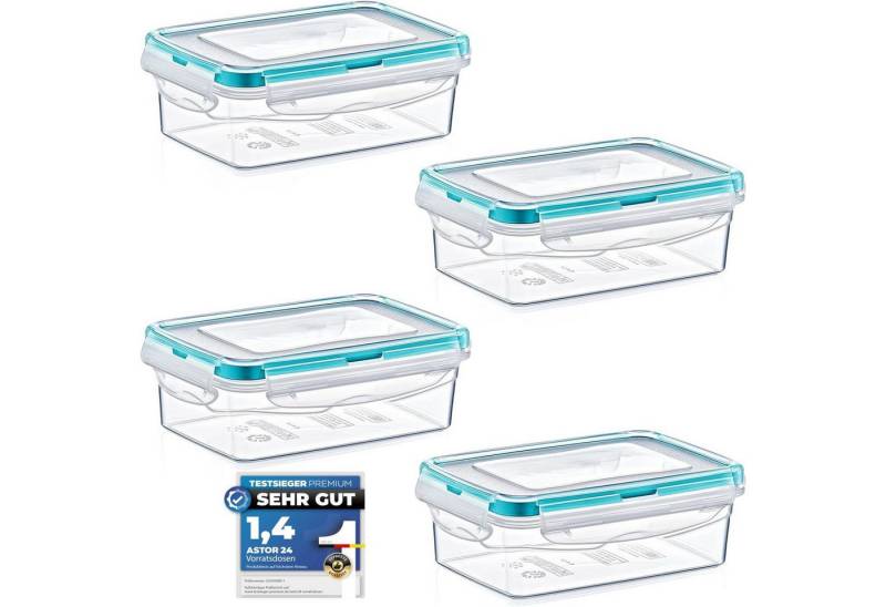 astor24 Frischhaltedose Frischhaltedosen Set mit Deckel Vorratsdose Gefrierdose Kunststoff, (4er Set), 400 ml, 100% Luftdicht und Auslaufsicher, BPA-frei, Bruchsicher von astor24
