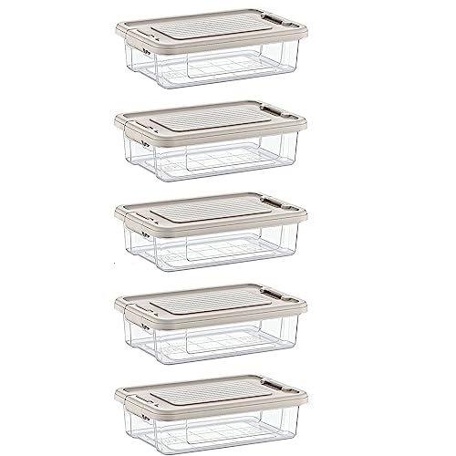 astor24 PREMIUM Aufbewahrungsboxen mit Deckel - lebensmittelecht - sicherer Verschlussclip - transparent - Robuste Qualität - XXL Set Büro, Kinderzimmer, Küche & Werkstatt (5er Set 1,5 Liter) von astor24