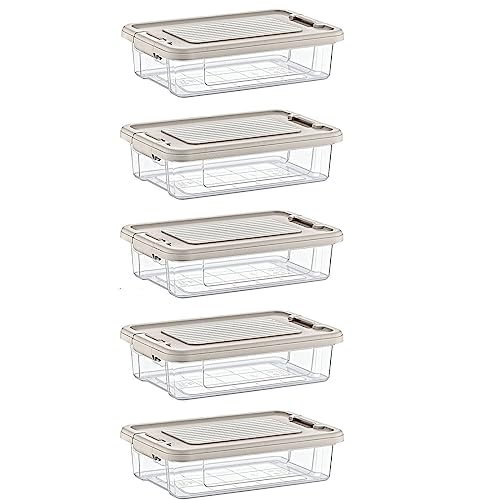 astor24 PREMIUM Aufbewahrungsboxen mit Deckel - lebensmittelecht - sicherer Verschlussclip - transparent - Robuste Qualität - XXL Set für Büro, Kinderzimmer, Küche & Werkstatt (5er Set 3 Liter) von astor24