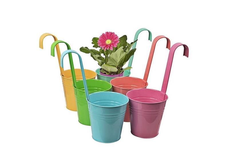 astor24 Pflanzkübel Hängetöpfe Zink (Blumentopf Garten Balkon Blumen Topf Kräutertopf Geländertopf), hochwertig verarbeitet von Astor24