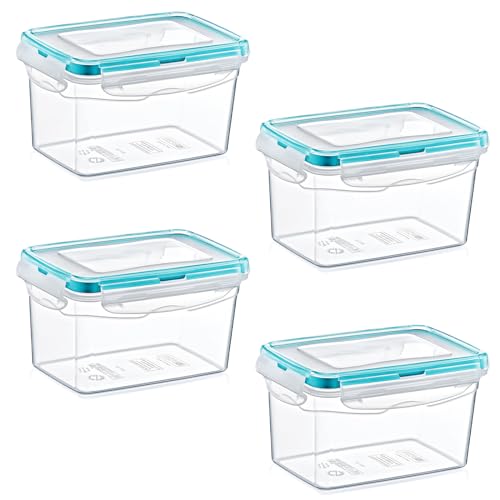 astor24 Premium 4er Set Frischhaltedosen- Set -700ml - 100% luftdicht und auslaufsicher - Aufbewahrungsbox - Vorratsdosen - Spülmaschinen-, Gefrierschrank geeignet - BPA frei (0.7 L | 4er Set) von astor24