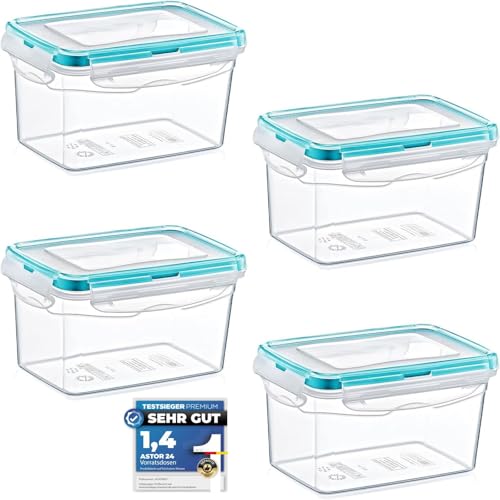 astor24 Premium Frischhaltedosen - Mealprep - 4x 700ml - 100% luftdicht und auslaufsicher -40 bis +100 Grad - Aufbewahrungsbox - Vorratsdosen - Spülmaschinen- Gefrierschrank geeignet - BPA frei von astor24