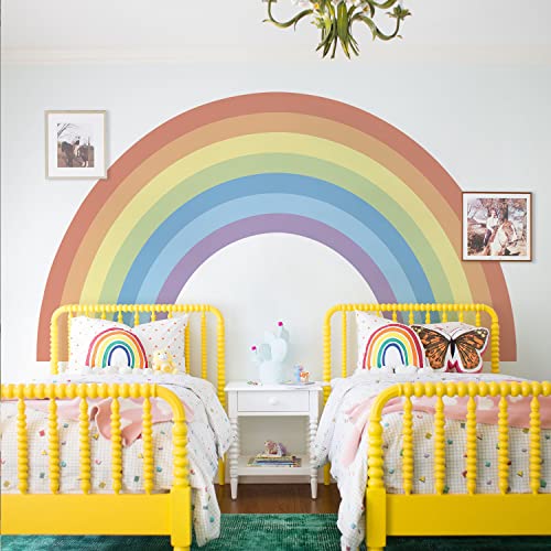 astrkiz 3 Stück 40x180 cm Set Bunt Großer Regenbogen selbstklebend Wandaufkleber für Kinderzimmer, Schlafzimmer, Spielzimmer, PVC-Wandbild Wandtattoo für Mädchen, Baby, wasserfest, Pastell Regenbogen von astrkiz