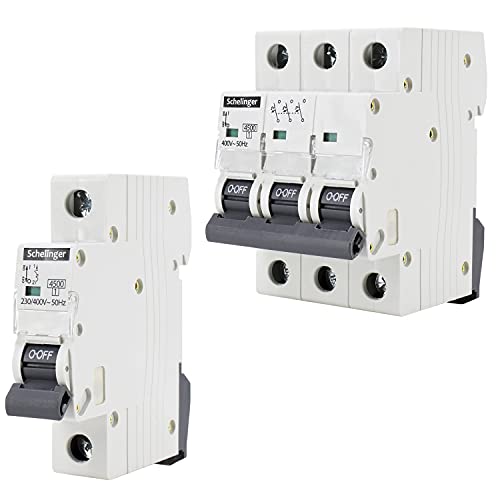 Schelinger Leitungsschutzschalter LS-Schalter Sicherungsautomat / 10A bis 32A / 1-polig 3-polig (1-polig B: 63A) von asvendo