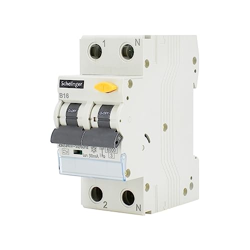 asvendo elektro/Schelinger/Fehlerstromschutzschalter mit integriertem Leitungsschutzschalter/FI-LS Schalter / 6 kA / 30 mA/B oder C mit 16 A oder 25 A (B 16A) von asvendo