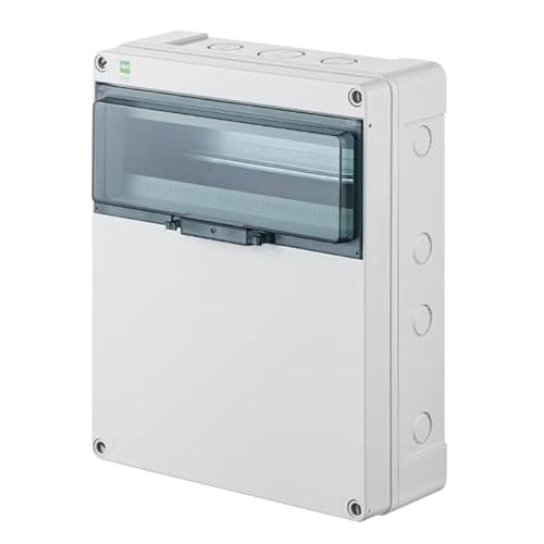 asvendo elektro Aufputz, Sicherungskasten, Verteilerkasten, Kleinverteiler, IP 65 wassergeschützt, Feuchtraum und Außenbereich geeignet (1-reihig für 13 Module (höher)) von asvendo