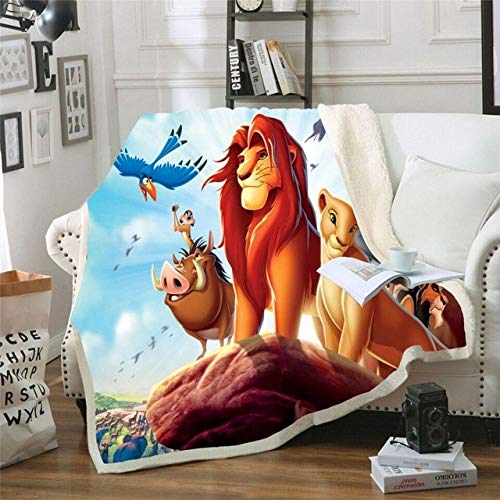 asxcaq Nette König der Löwen Freunde Plüsch Decke Baby Kinder Jungen Kinder Geschenk werfen 150x200cm Schlafsofa Bettdecke Bettwäsche von asxcaq