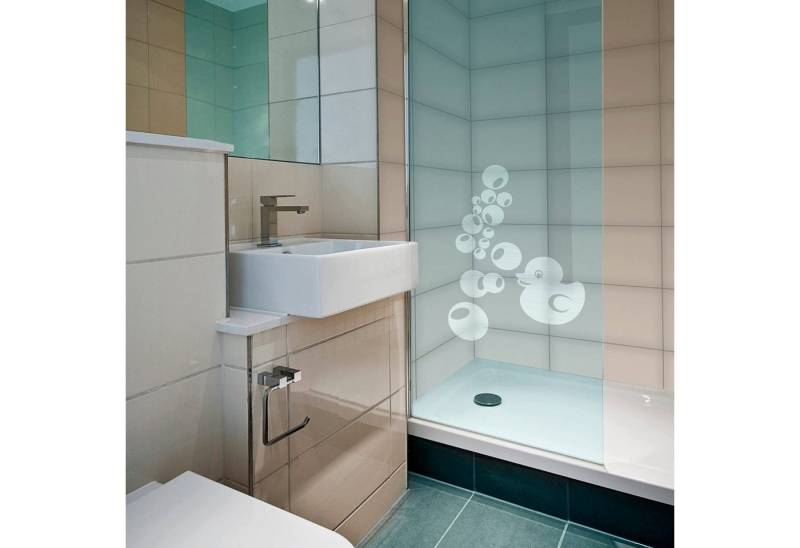 atFoliX Fensterdekoration Glasdekorfolie Bubble Ente 3 teilig von atFoliX