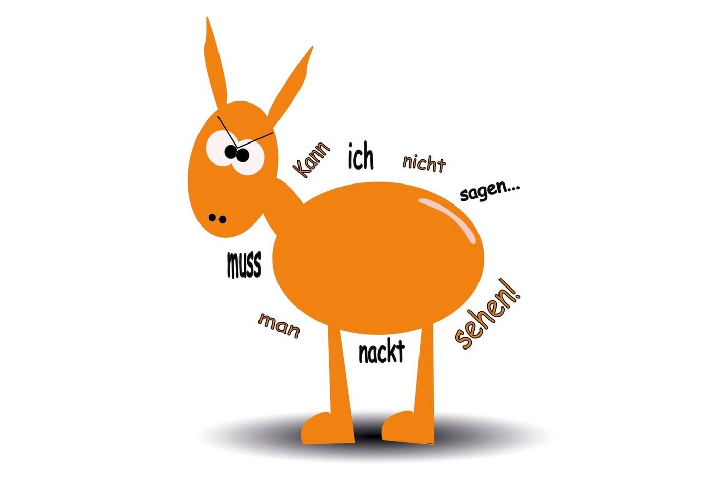 atFoliX Wandtattoo Wandtattoo Orange Donkey von atFoliX