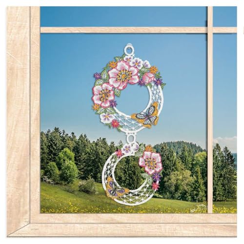 atelier alles-Spitze Fensterbild Elegante Spitzenornamente mit Blüten und Schmetterlingen | Zeitlose Fensterdekoration aus Vogtländischer Luftspitze | Breite x Höhe: 15 x 33 cm atelier alles-Spitze Fensterbild Elegante Spitzenornamente mit Blüten und Schmetterlingen | Zeitlose Fensterdekoration aus Vogtländischer Luftspitze | Breite x Höhe: 15 x 33 cm von atelier alles-Spitze