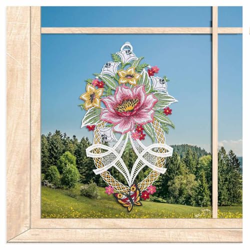 atelier alles-Spitze Fensterbild Pfingstrose mit Schmetterling | Hochwertiger Fensterschmuck aus Vogtländischer Luftspitze | Breite x Höhe: 18 x 33 cm atelier alles-Spitze Fensterbild Pfingstrose mit Schmetterling | Hochwertiger Fensterschmuck aus Vogtländischer Luftspitze | Breite x Höhe: 18 x 33 cm von atelier alles-Spitze