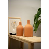 Terrakotta Rustikale Flasche Vase, Keramik Einzigartige Tonvasen, Boho-Dekor-Vase, Hochzeit Dekorative Wohnzimmer Vase Für Getrocknete Blumen von atelierShandmade