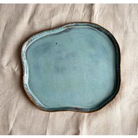 Himalayan Blue Matt Türkis Steinzeug Speiseteller, Handgemachtes Geschirr, Keramik Und von ateliergazellebastan