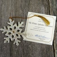 Schneeflocke Weihnachten Ornament Lenox Winter Pracht 14K China Weiß Irisiert von atgrandmastable