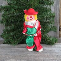 Vintage Clown Mit Rumpf Ein Hoop Ornament Roter Hut Zirkus Grün Russ Weihnachten von atgrandmastable