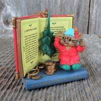 Vintage Maus Lesebuch Ornament Weihnachten Carol Brille Dickens Westmar Buchliebhaber 1996 von atgrandmastable