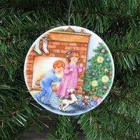 Vintage Morning Of Wonder Plate Ornament Weihnachten Morgenstempel Porzellan 1989 von atgrandmastable