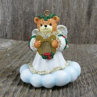 Vintage Teddybär Engel Ornament Cloud Harp Lucy & Me Enesco Rigg Figur 1987 von atgrandmastable