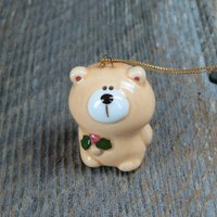 Vintage Teddybär Ornament Cartoon Weihnachten Papel Japan Kalifornien Holly Porzellan Keramik von atgrandmastable