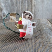 Vintage Waschbär Santa Ornament Es Club List Members Only Flickering Candle Hallmark 1992 Video von atgrandmastable