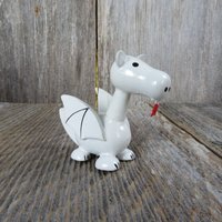 Vintage Weißer Drache Holzornament Herz Holz Weihnachten von atgrandmastable