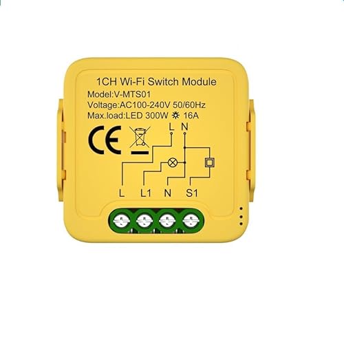 Athom Matter Mini DIY WiFi Relay Switch 1-Gang Works with Apple Homekit& Alexa & Google Home& SmartThings, App and Voice Control, Matter Over Thread,16A von Athom