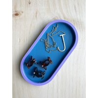 Zweifarbiges Oval Catch-All Tablett | 3D Gedruckter Organizer Für Schlüssel, Schmuck Und Schreibtischzubehör Schmuckstück Kleine & Große Größen von atinyworkshopnj