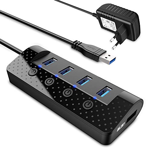 Atolla USB-Hub mit Stromversorgung und USB-3.0-Hub mit 4 Ports Plus Lade-Ports mit EIN-/Ausschalter – Netzteil inklusive, USB-3.0-Hub mit externer Stromversorgung Atolla USB-Hub mit Stromversorgung und USB-3.0-Hub mit 4 Ports Plus Lade-Ports mit EIN-/Ausschalter – Netzteil inklusive, USB-3.0-Hub mit externer Stromversorgung von atolla