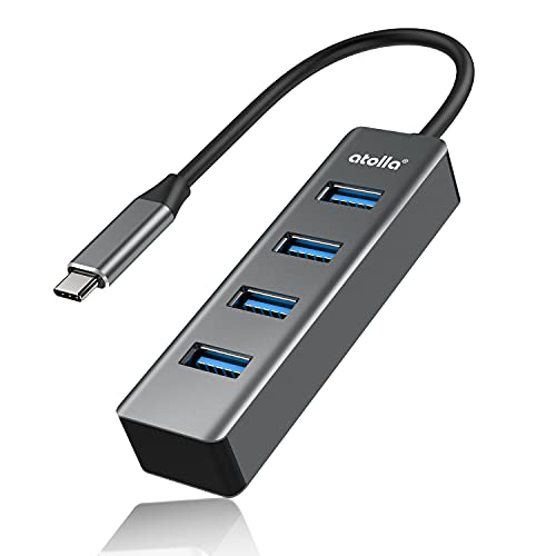 USB C Hub, atolla USB C Adapter für MacBook Air iPad Pro, Aluminium Adapter USBC auf USB Hub mit 4 USB 3.0 Ports Kompatibel mit mehr Type C Laptop USB C Hub, atolla USB C Adapter für MacBook Air iPad Pro, Aluminium Adapter USBC auf USB Hub mit 4 USB 3.0 Ports Kompatibel mit mehr Type C Laptop von atolla