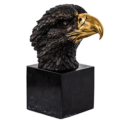 aubaho Bronzeskulptur Adler Büste Bronze Figur Statue im Antik-Stil 23cm von aubaho