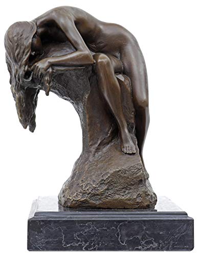 Bronzeskulptur Frau Erotik Kunst im Antik-Stil Bronze Figur Statue 17cm von aubaho